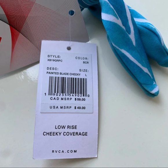 RVCA  PAINTED CHEEKY REVERSIBLE BIKINI BOTTOM size L - Picture 8 of 8